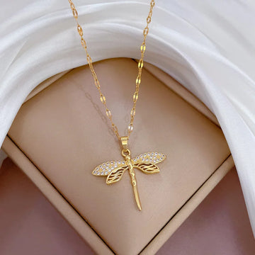 Colar libélula de ouro